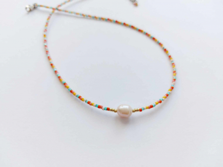 Colier cu perlă de cultură & mărgele japoneze [2]