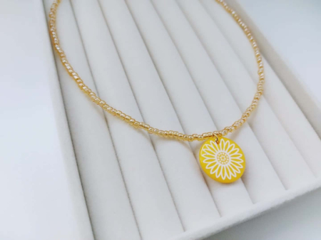 Bijuterii - Colierul LUMIÈRE cu Toho și pandantiv sidef