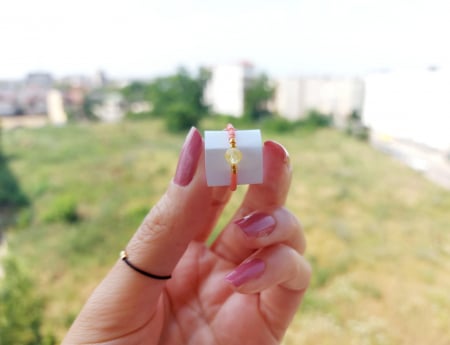 Miyuki - Inel cu Citrin și miyuki placate cu Aur