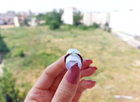 Inel cu Peridot și miyuki placate cu Aur [1]