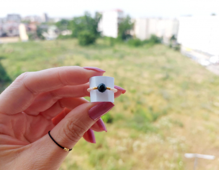 Inel cu Smarald și miyuki placate cu Aur [2]