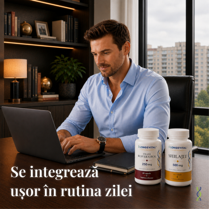 Protocol Vitalis Longevital – Trans-Resveratrol 250 mg și Shilajit 500 mg, 120 capsule [6]