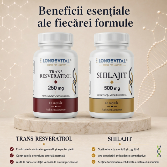 Protocol Vitalis Longevital – Trans-Resveratrol 250 mg și Shilajit 500 mg, 120 capsule [3]