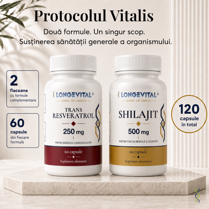 Protocol Vitalis Longevital – Trans-Resveratrol 250 mg și Shilajit 500 mg, 120 capsule [2]