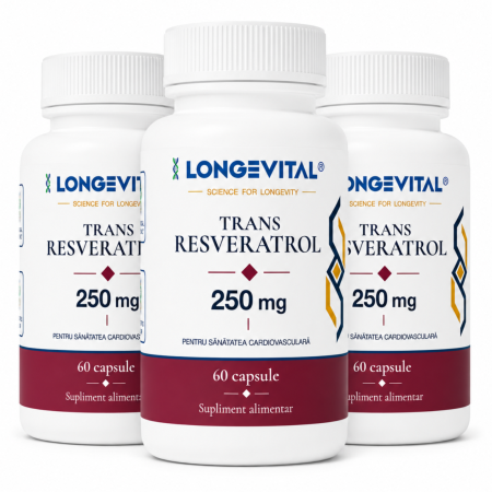 Suplimente alimentare - Trans-Resveratrol Longevital Extended Pack – 3 x 60 capsule