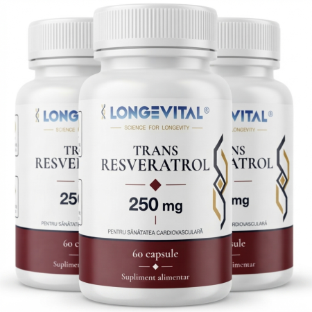 Suplimente alimentare - Trans-Resveratrol Longevital Extended Pack – 3 x 60 capsule
