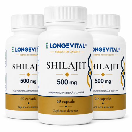 Suplimente alimentare - Shilajit Longevital Extended Pack – 3 x 60 capsule