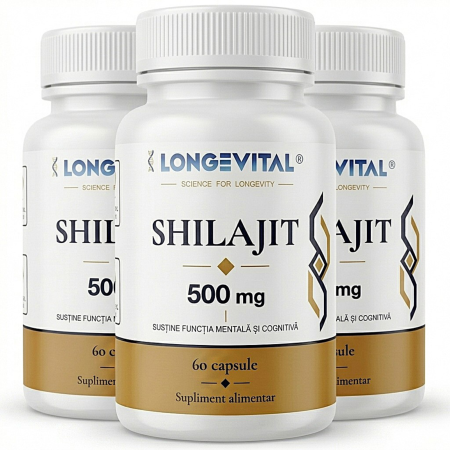Suplimente alimentare - Shilajit Longevital Extended Pack – 3 x 60 capsule