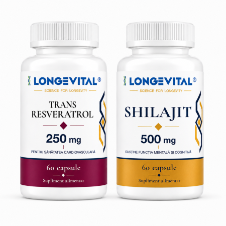 SUPLIMENTE ALIMENTARE - Longevital Vitalis Trans-Resveratrol si Shilajit 120 capsule