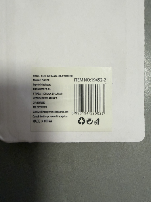 Set de 3 role PVC de bandă izolatoare roșie, galbenă și albastră [2]