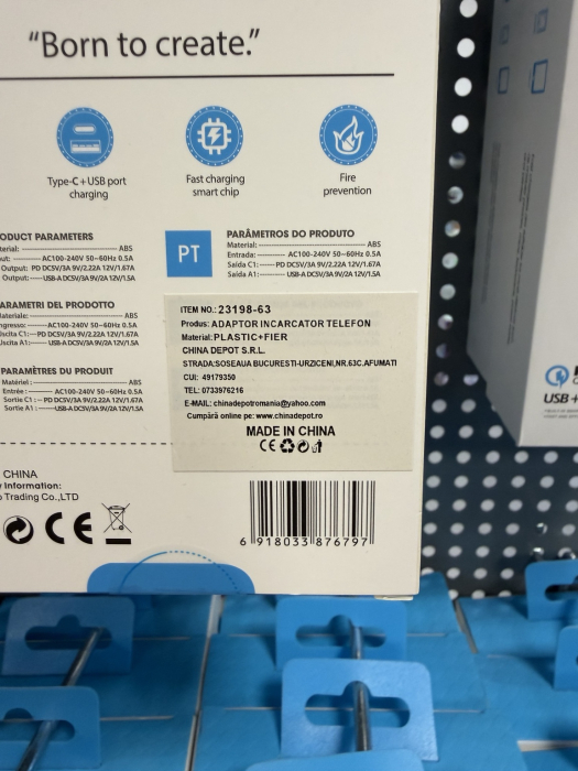 Încărcător de priză alb EZRA HC197 cu port USB-C și USB-A 20 W [3]