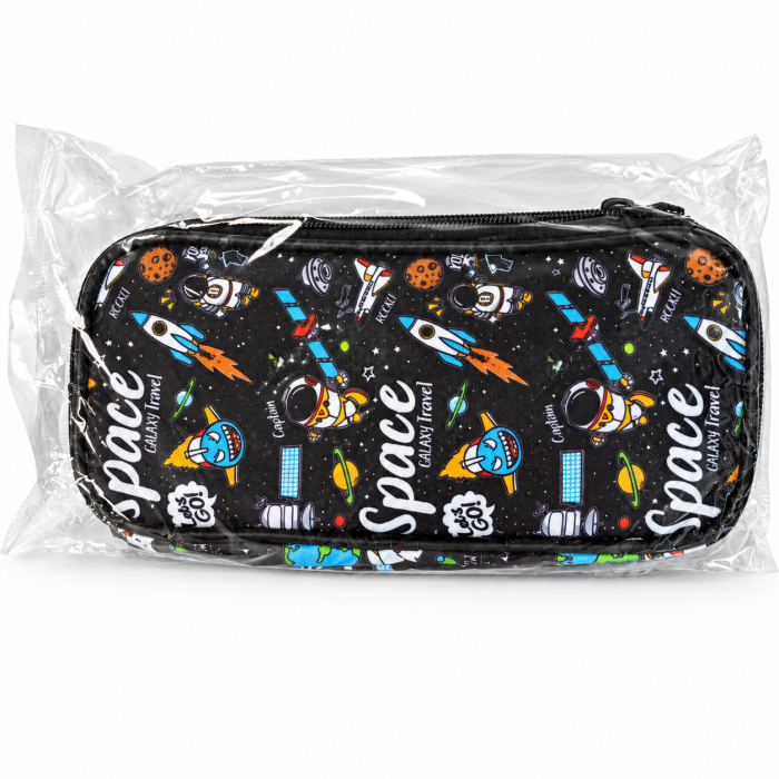 Penar școlar textil cu 3 compartimente și fermoare – Model Space / Gamer / Galaxy [3]