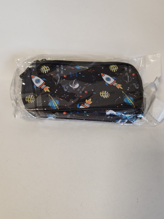 Penar școlar textil cu 3 compartimente și fermoare – Model Space / Gamer / Galaxy [2]