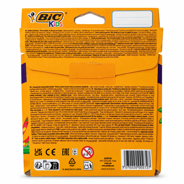 Set 12 carioci BIC Kids Kid Couleur – vârf mediu, ultra lavabile [2]