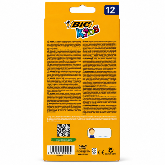 Set 12 creioane acuarelabile BIC Kids Aquacouleur [2]