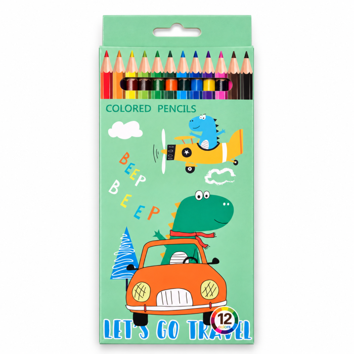 Set 12 creioane colorate Happy Dino – Colored Pencils [3]