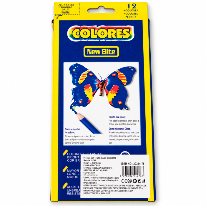 Set 12 creioane colorate New Elite Colores – vârf gros [2]