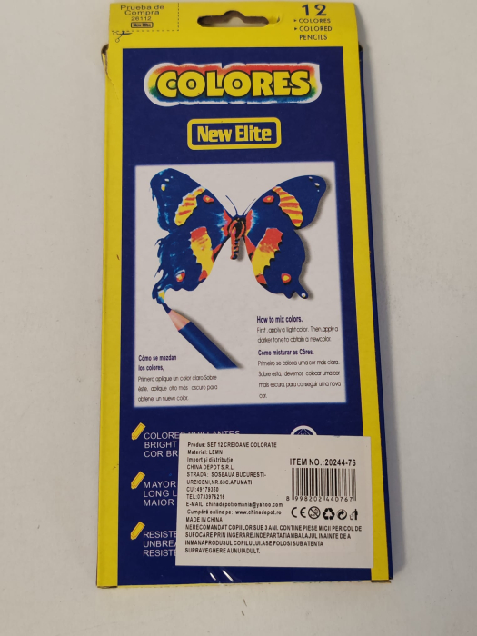 Set 12 creioane colorate New Elite Colores – vârf gros [2]
