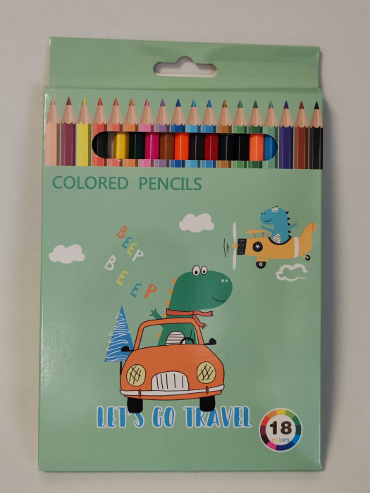 Set 18 creioane colorate Let's Go Travel – Colored Pencils [3]