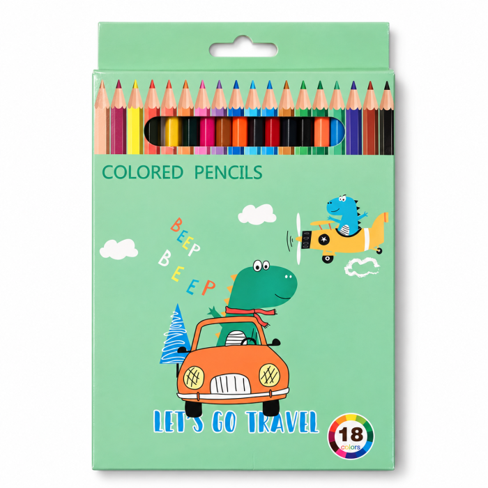 Set 18 creioane colorate Let's Go Travel – Colored Pencils [3]