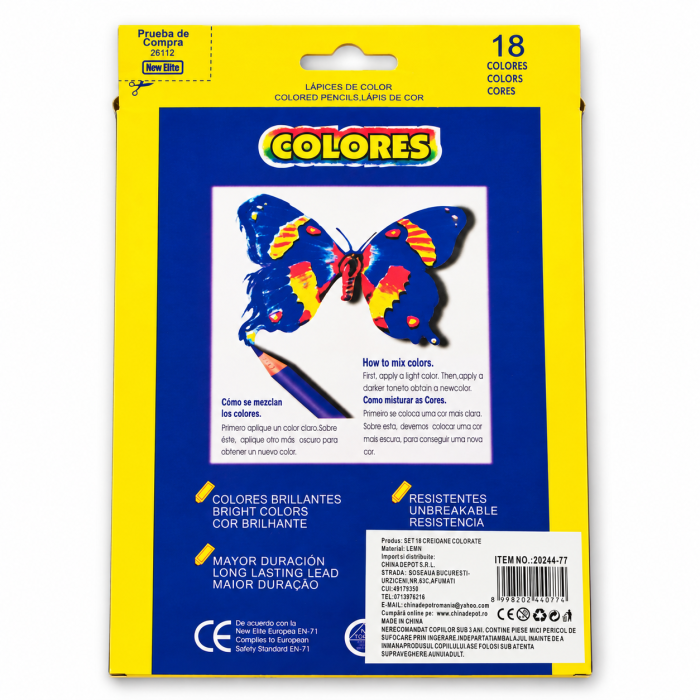 Set 18 creioane colorate New Elite Colores – vârf gros [2]