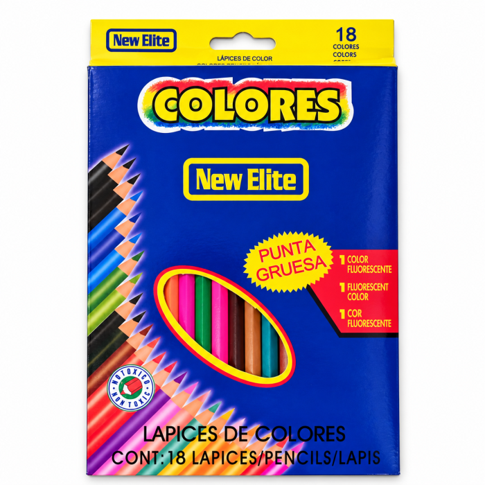 Set 18 creioane colorate New Elite Colores – vârf gros [1]