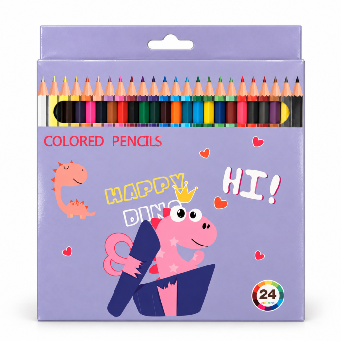 Set 24 creioane colorate Happy Dino – Colored Pencils [3]