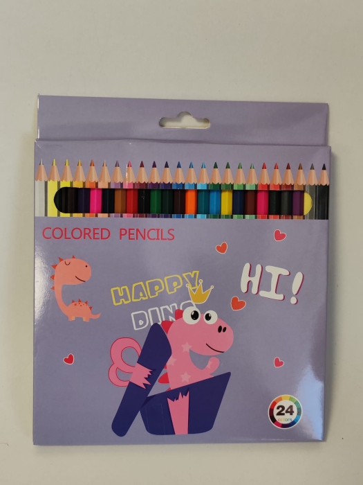 Set 24 creioane colorate Happy Dino – Colored Pencils [3]