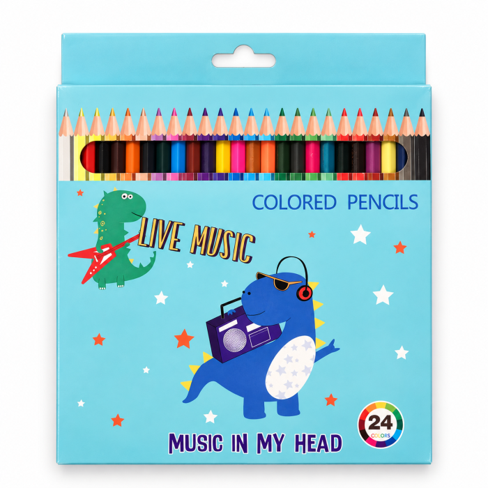 Set 24 creioane colorate Happy Dino – Colored Pencils [4]