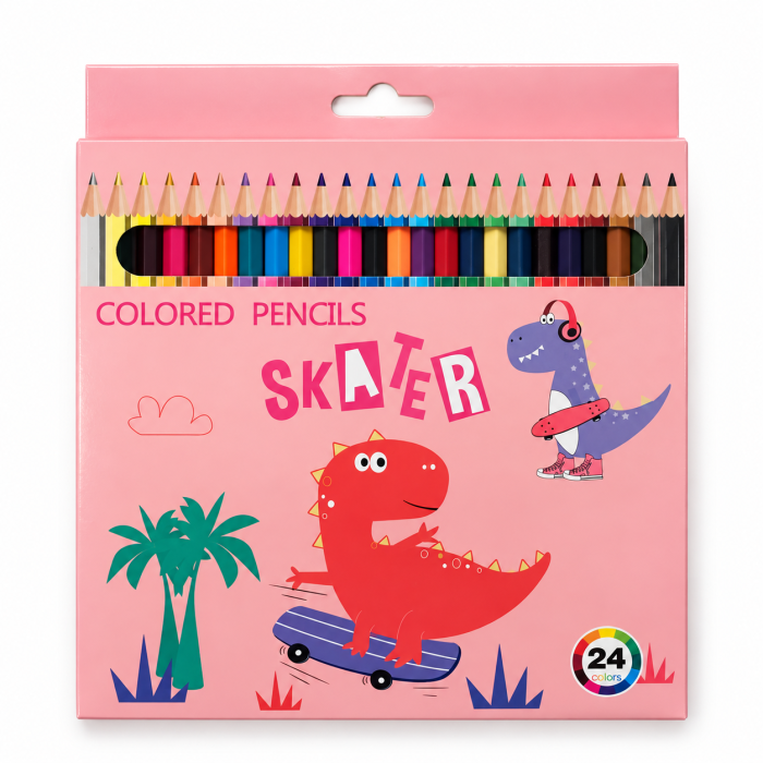 Set 24 creioane colorate Happy Dino – Colored Pencils [2]