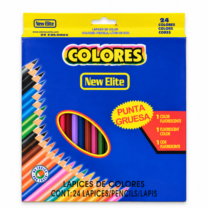 Set 24 creioane colorate New Elite Colores – vârf gros [1]