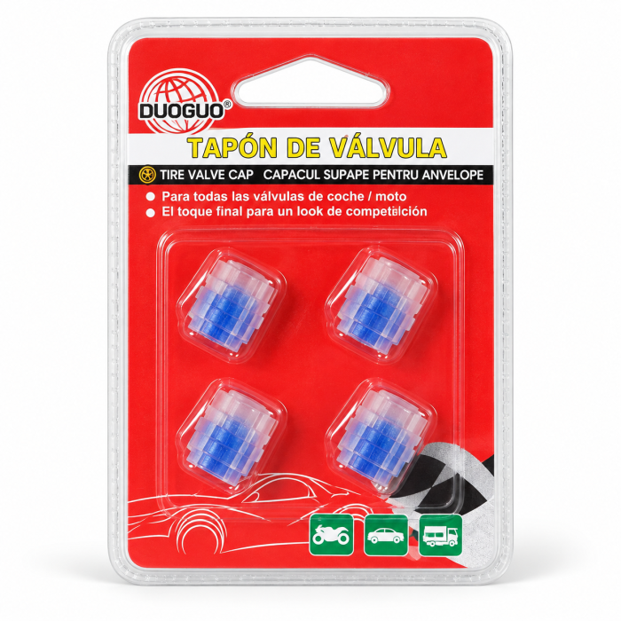 Set 4 capace pentru valve anvelope DUOGUO, galben, albastru sau verde [2]
