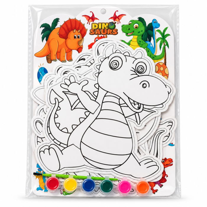 Set Creativ de Pictură pe Carton – Modele Asortate cu Pensulă și Culori [3]