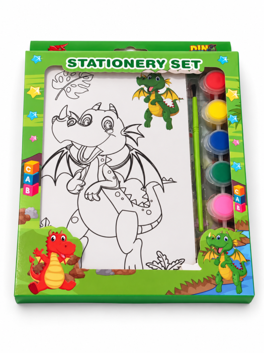 Set Creativ de Pictură și Colorat – Dragon, 6 Culori și Pensula [1]