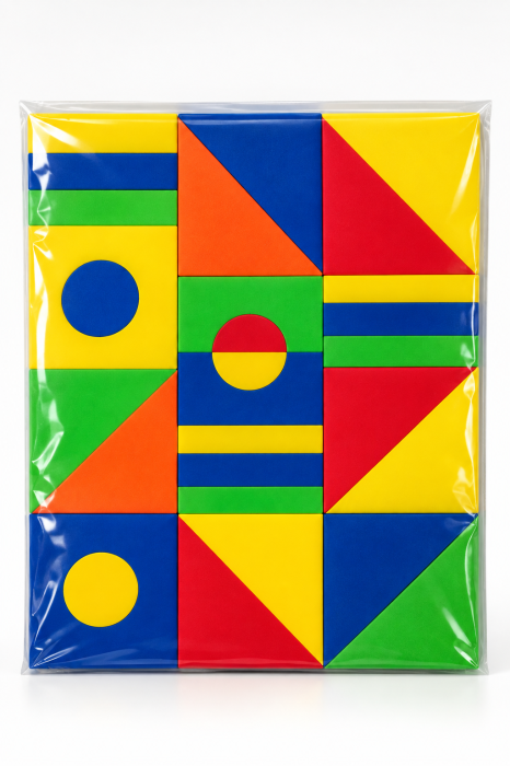Set forme geometrice din spumă EVA, multicolor – joc educativ pentru copii [1]