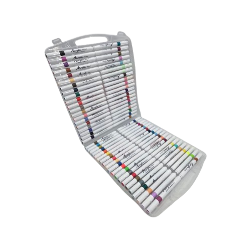 Set Markere 80 Culori cu Vârf Dublu, Markere Colorate pentru Desen, Schițe, Ilustrații și Caligrafie, Cutie de Depozitare Inclusă [3]