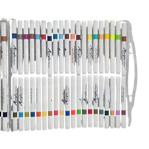 Set Markere 80 Culori cu Vârf Dublu, Markere Colorate pentru Desen, Schițe, Ilustrații și Caligrafie, Cutie de Depozitare Inclusă [1]