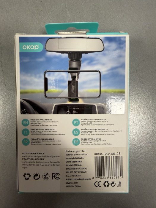 Suport telefon OKOP KP-911 montat pe oglinda retrovizoare auto [3]