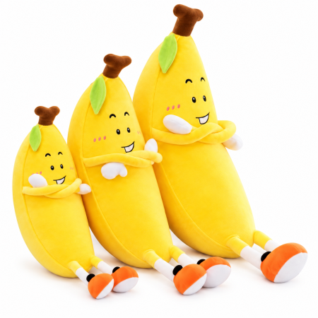 Figurine și surprize - Banană de pluș cu expresie amuzantă, 80 cm