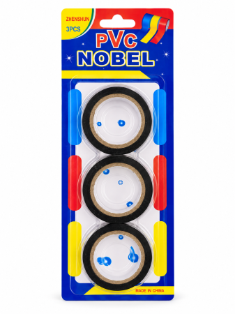 Iluminat și electrice - Set de 3 role negre de bandă izolatoare PVC