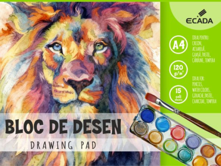 Birotica/Papetarie - Bloc de Desen A4 ECADA, 15 File, 120 g/mp
