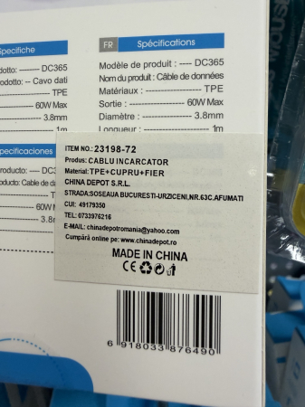 Cablu de încărcare alb EZRA DC365 USB-C–USB-C 1 m 60 W [2]