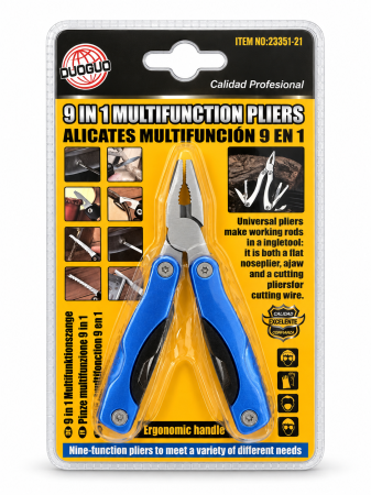 Unelte și bricolaj - Clește multifuncțional pliabil DUOGUO 9 în 1 cu mânere albastre
