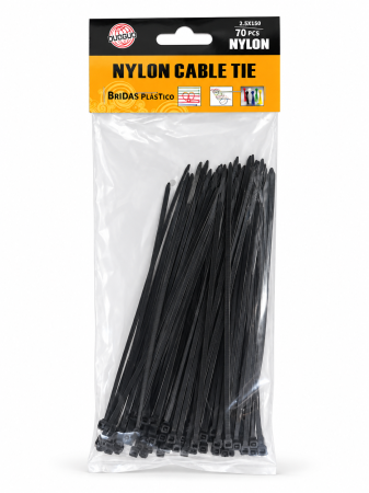 Unelte și bricolaj - Coliere DUOGUO negre 2,5 x 150 mm, 70 bucăți