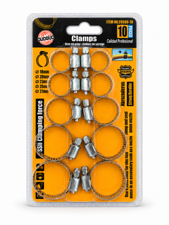 Grădină și instalații - Coliere metalice pentru furtun DUOGUO, set 10 bucăți, 18–27 mm