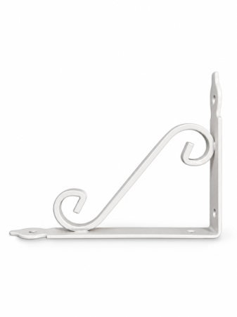 Unelte și bricolaj - Colțar metalic ornamental pentru raft, alb, 140 × 190 mm