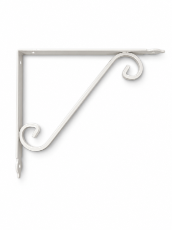 Unelte și bricolaj - Colțar metalic ornamental pentru raft, alb, 240 × 290 mm