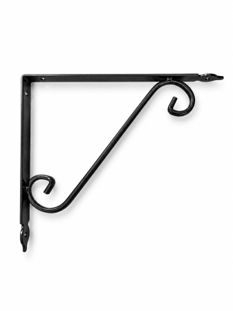 Unelte și bricolaj - Colțar metalic ornamental pentru raft, negru, 240 × 290 mm