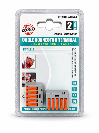 Iluminat și electrice - Conectori rapizi pentru cabluri DUOGUO PCT-215, 5 poziții, set 2 bucăți
