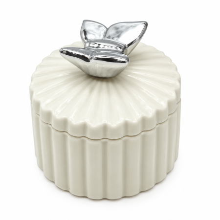 Decorațiuni - Cutie bijuterii ceramica fluture 7.5*7.5cm